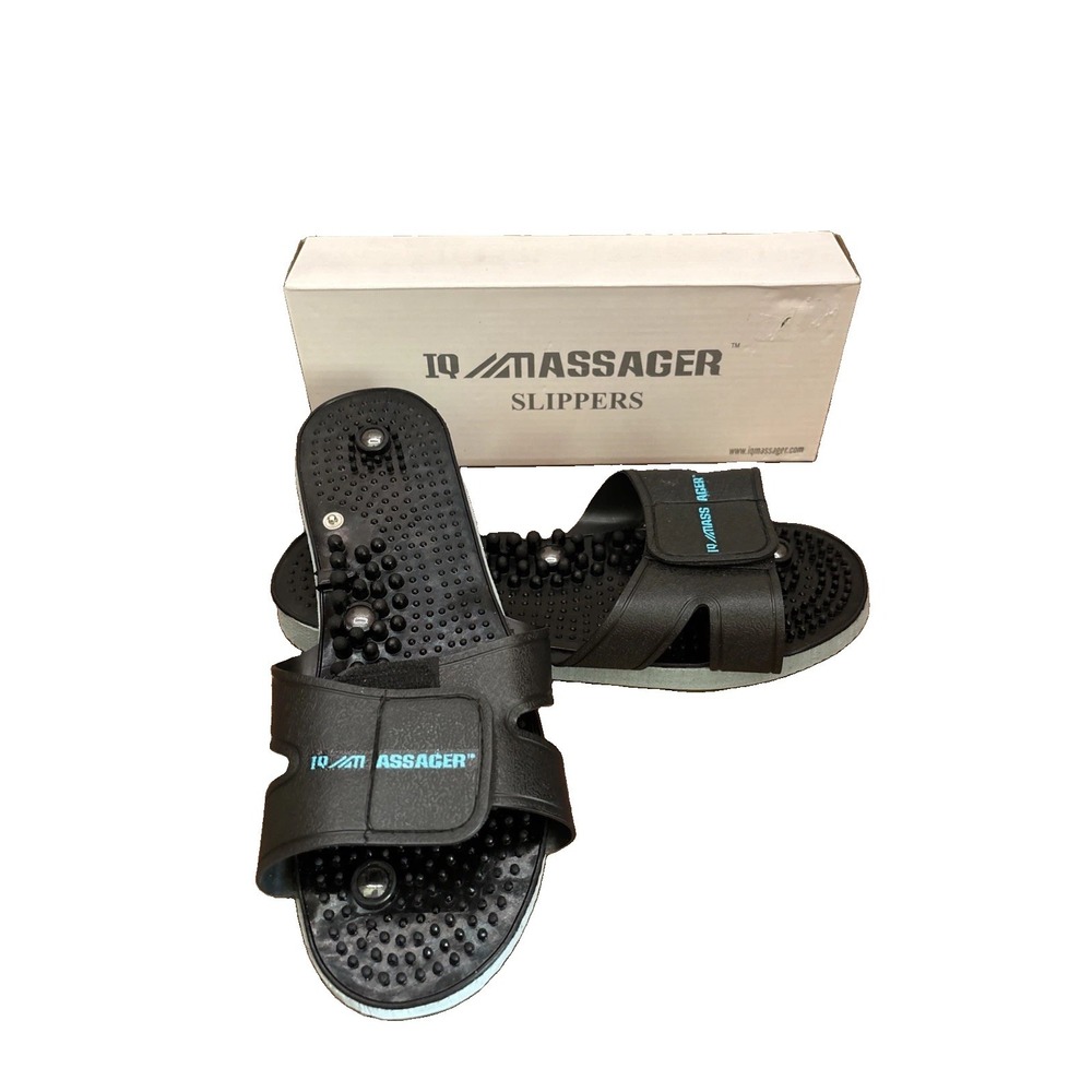 IQ Massager Slippers Black Adjustable Massage Sandals TENS EMS Compatible New
